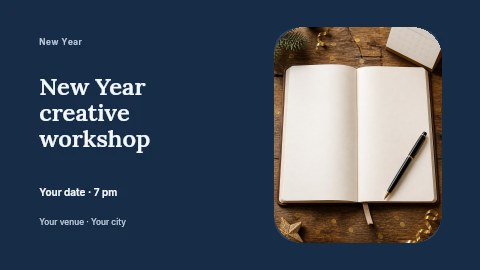New Year creative workshop banner template