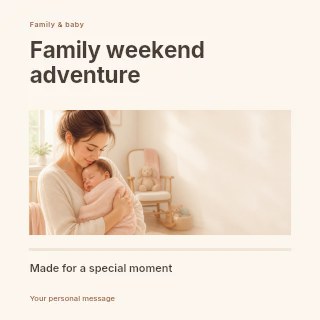 Family weekend adventure social media post template · Title & photograph