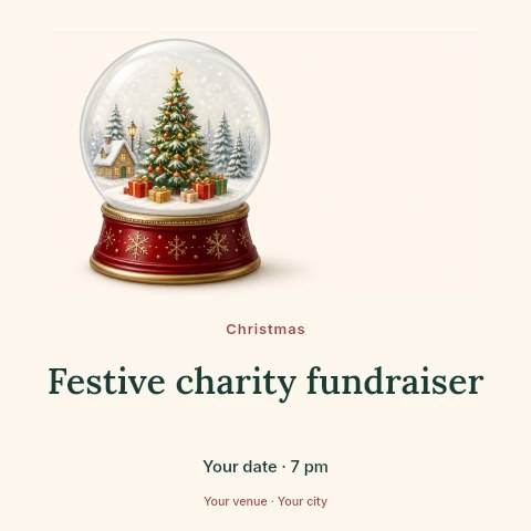 Festive charity fundraiser social media post template