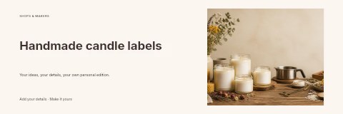 Handmade candle labels banner template