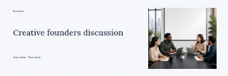 Creative founders discussion banner template · Horizontal photo dialogue