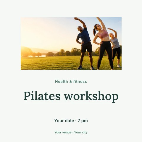 Pilates workshop social media post template