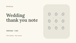 Heart-shaped padlock · Scattered Pattern in Wedding thank you note · Horizontal photo dialogue