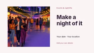 Evening event photo invitation presentation cover template · Horizontal photo dialogue
