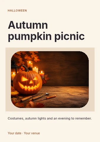 Autumn pumpkin picnic flyer template