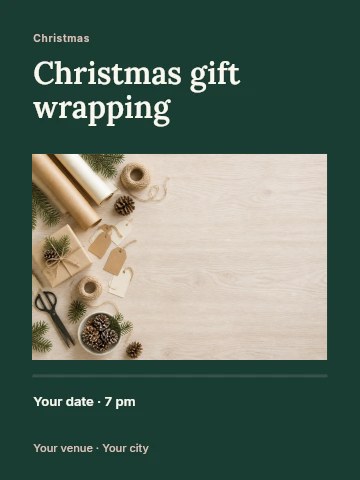 Christmas gift wrapping poster template
