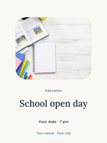 School open day poster template