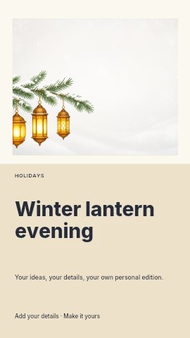 Winter lantern evening instagram story template