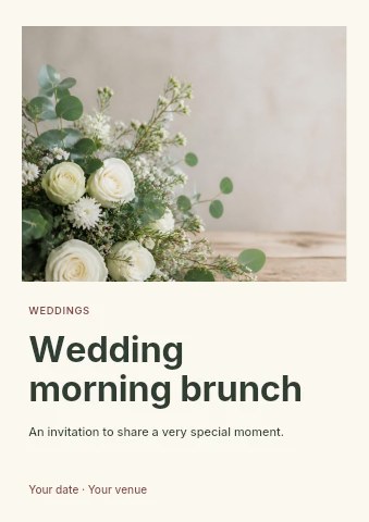 Wedding morning brunch flyer template