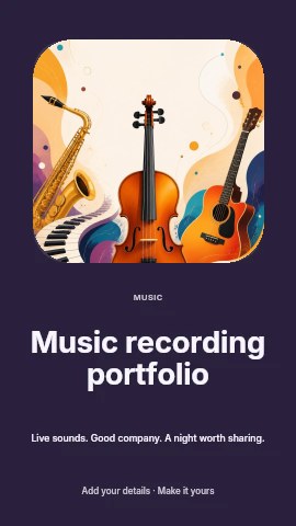 Music recording portfolio instagram story template