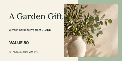 A Garden Gift · Contour 2 gift voucher template