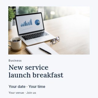 New service launch breakfast social media post template · Gallery editorial