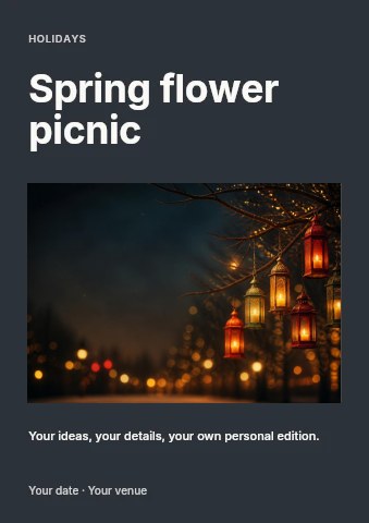 Spring flower picnic flyer template