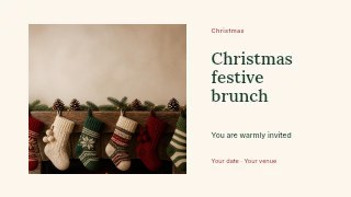 Christmas festive brunch presentation cover template · Horizontal photo dialogue