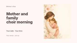 Mother and family choir morning presentation cover template · Horizontal photo dialogue