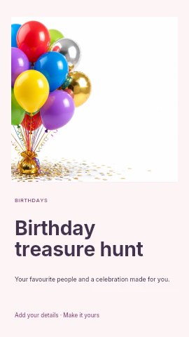 Birthday treasure hunt instagram story template