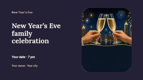 New Year’s Eve family celebration banner template