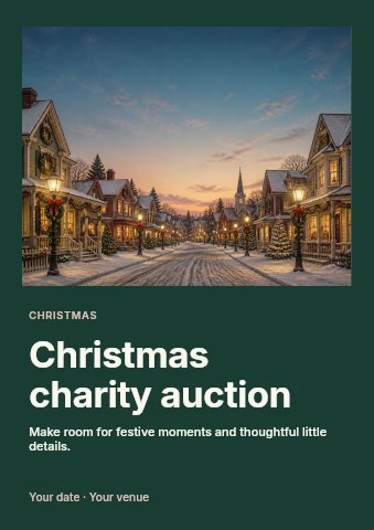 Christmas charity auction flyer template