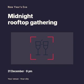Celebration champagne flutes · Sketch-Frame in Midnight rooftop gathering · Modern programme