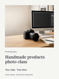 Handmade products photo class poster template · Gallery editorial