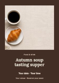 Autumn soup tasting supper flyer template · Quiet photo gallery