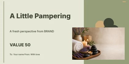 A Little Pampering · Medallion gift voucher template
