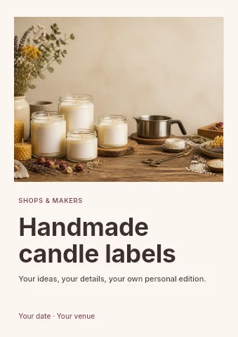 Handmade candle labels flyer template