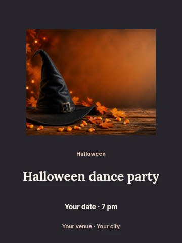 Halloween dance party invitation template