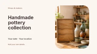 Handmade pottery collection youtube thumbnail template · Horizontal photo dialogue