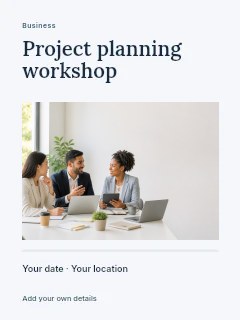 Project planning workshop greeting card template · Title & photograph