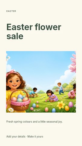 Easter flower sale instagram story template