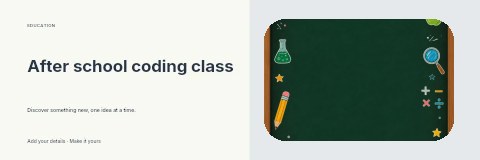 School Chalkboard with Educational Doodles in After school coding class banner template
