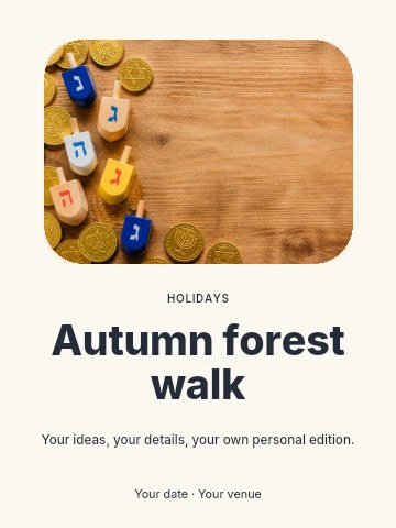 Autumn forest walk poster template