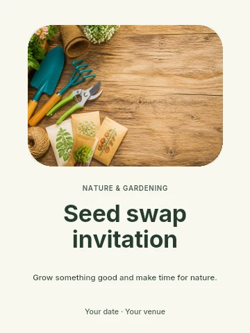 Seed swap invitation template
