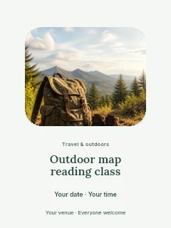 Outdoor map reading class poster template · Picture window