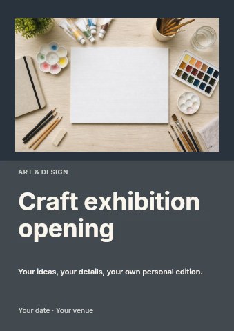 Craft exhibition opening flyer template