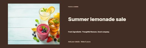 Summer lemonade sale banner template