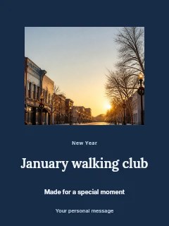 January walking club poster template · Picture window
