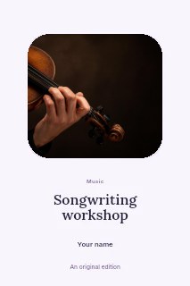 Hand playing violin close-up in Songwriting workshop · Picture window