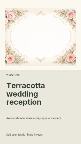 Terracotta wedding reception instagram story template