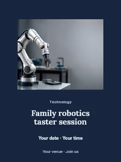 Family robotics taster session poster template · Picture window