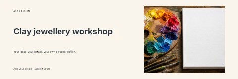 Clay jewellery workshop banner template