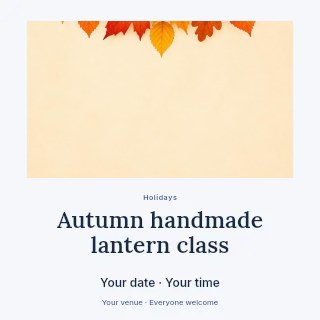 Autumn leaf garland decoration in Autumn handmade lantern class social media post · Quiet photo gallery