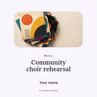 Community choir rehearsal podcast cover template · Picture window
