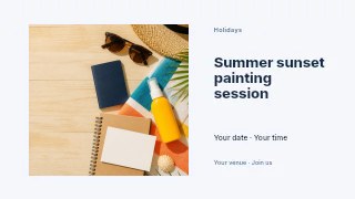 Summer sunset painting session youtube thumbnail template · Horizontal photo dialogue