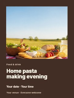 Home pasta making evening poster template · Gallery editorial