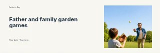 Father and family garden games banner template · Horizontal photo dialogue