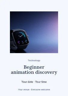 Beginner animation discovery flyer template · Picture window