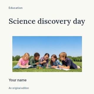 Science discovery day podcast cover template · Modern programme
