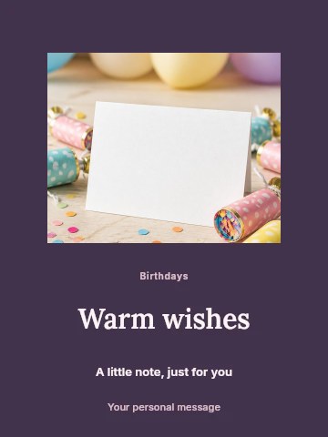 Birthday garden party greeting card template
